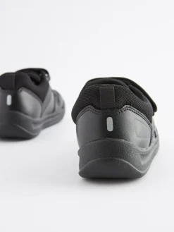 Best Next Black Standard Fit (F) Double Strap Touch Fastening School Trainers