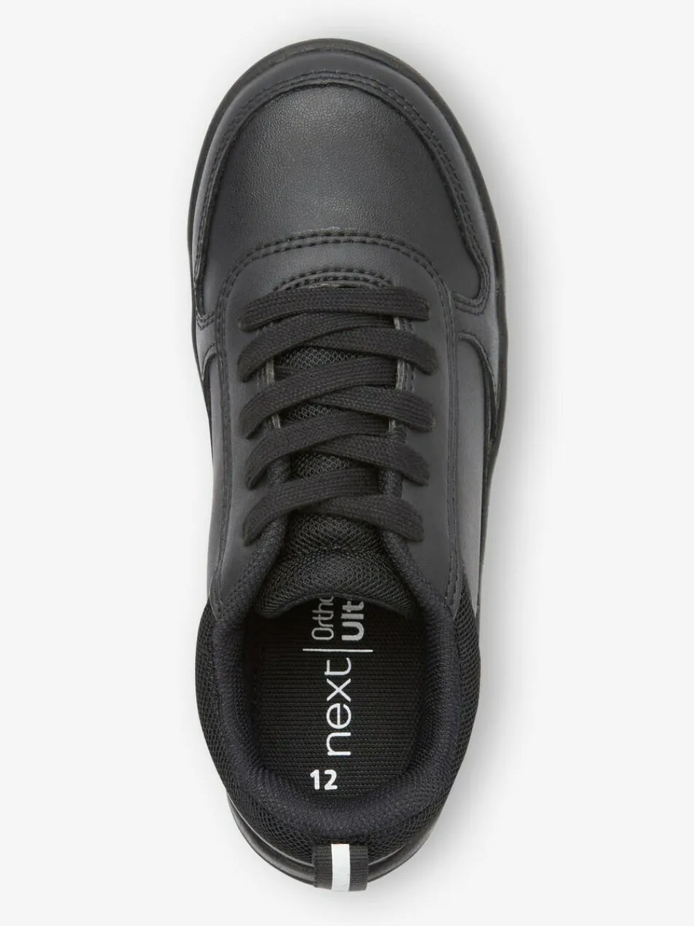 Next Black Standard Fit (F) Lace-Up School Trainers^BOY School Shoes|Boys Shoes