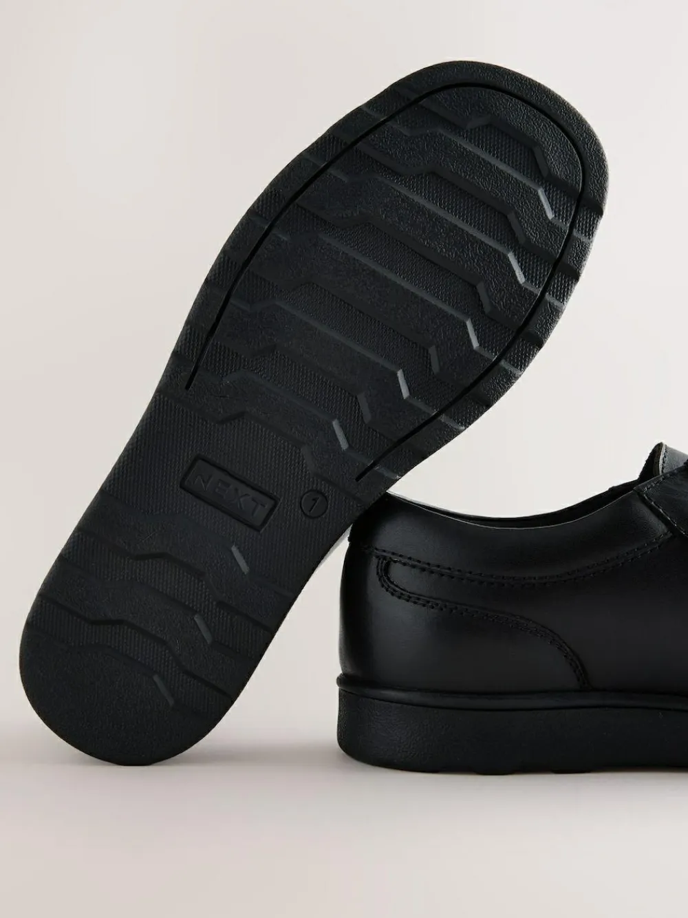 Best Next Black Standard Fit (F) Leather Lace Up School Shoes