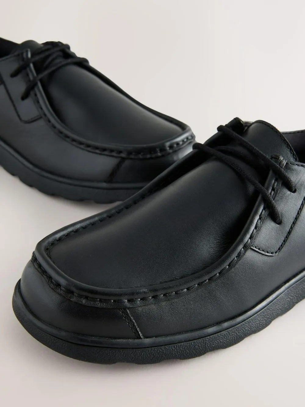 Best Next Black Standard Fit (F) Leather Lace Up School Shoes
