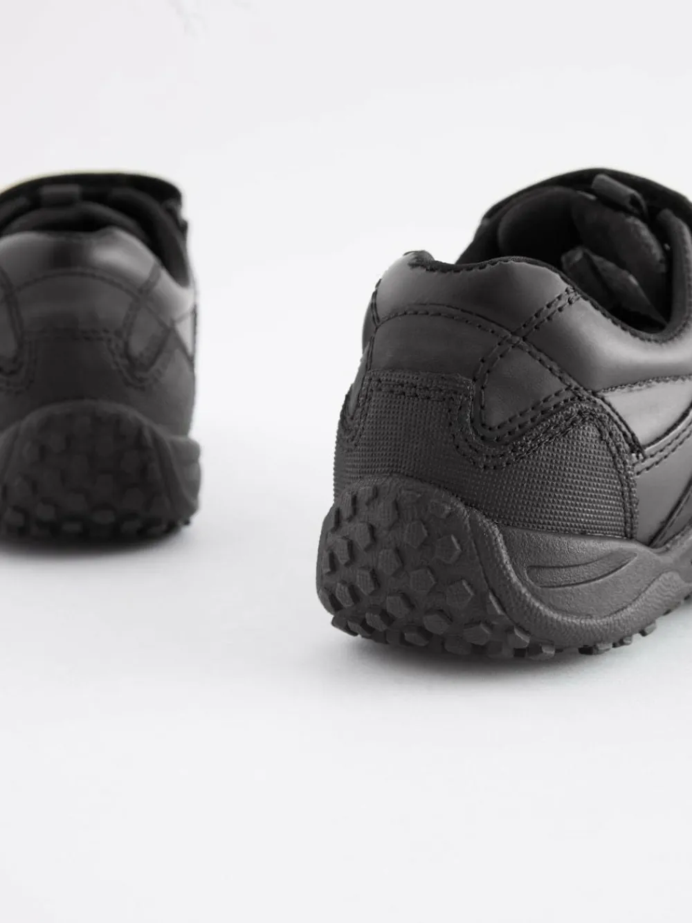 Next Black Standard Fit (F) Leather Touch Fastening School Shoes^BOY School Shoes|Boys Shoes