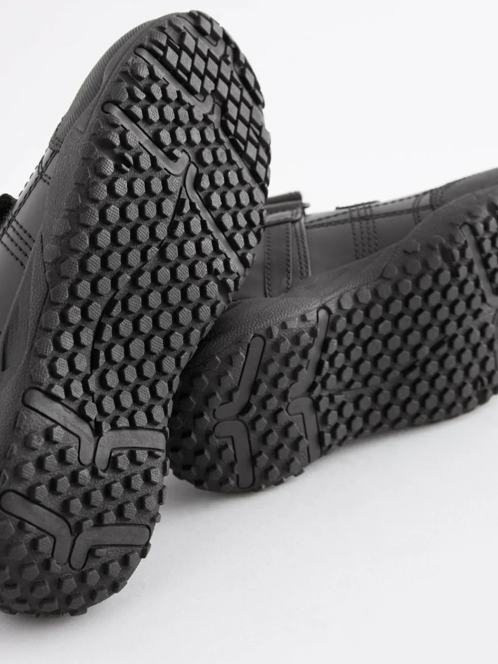 Next Black Standard Fit (F) Leather Touch Fastening School Shoes^BOY School Shoes|Boys Shoes