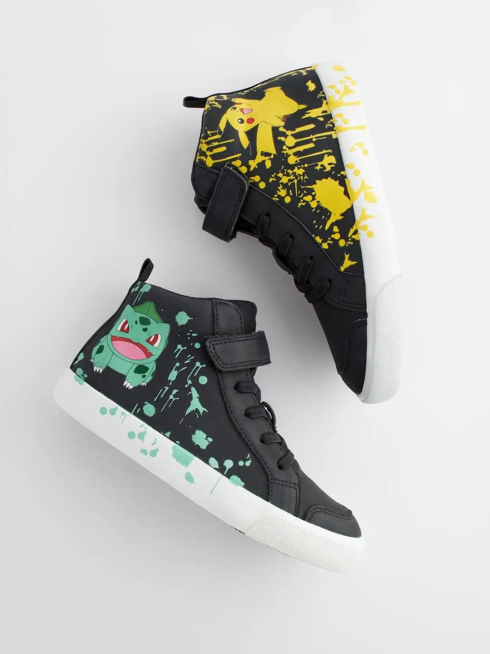 Next Black Standard Fit (F) Pokemon Elastic Lace High Top Trainers^BOY Boots|Boots
