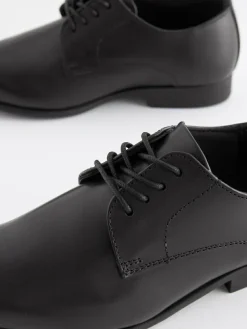 Next Black Standard Fit (F) School Leather Lace Up Shoes^BOY School Shoes|Boys Shoes