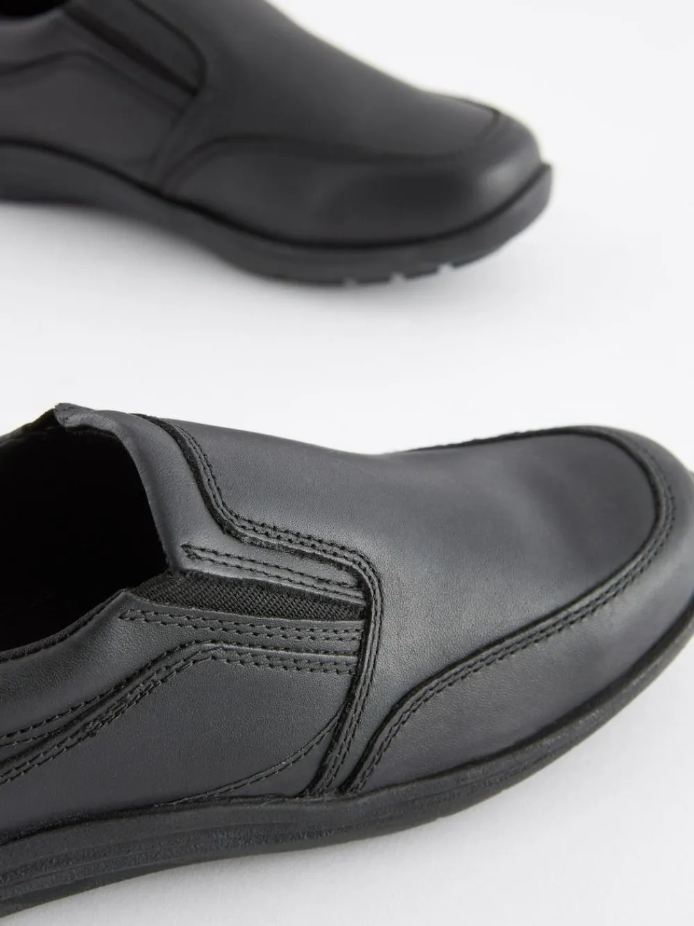 Best Next Black Standard Fit (F) School Leather Loafers