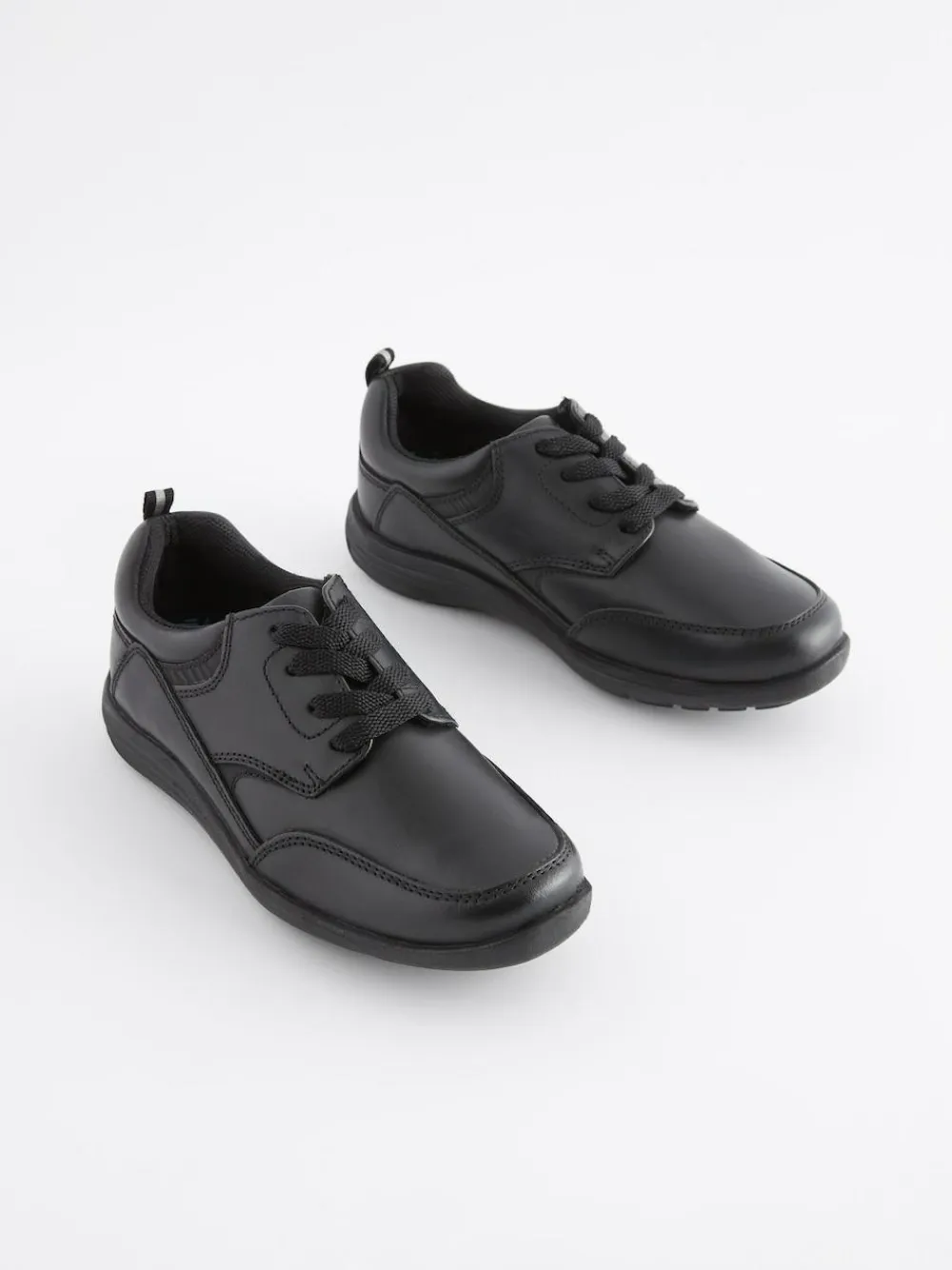 Best Next Black Standard Fit (F) School Leather Lace-Up Shoes