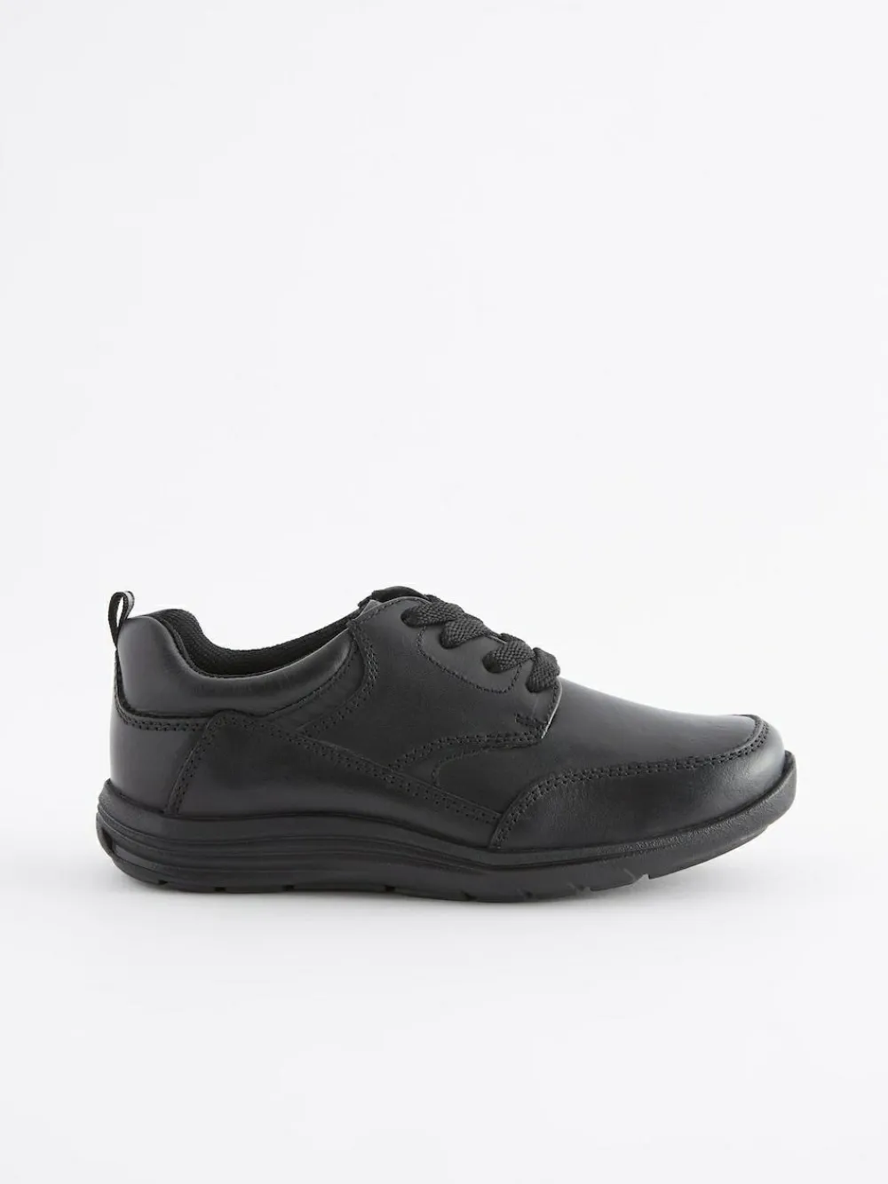 Best Next Black Standard Fit (F) School Leather Lace-Up Shoes