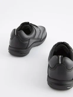 Best Next Black Standard Fit (F) School Leather Lace-Up Shoes