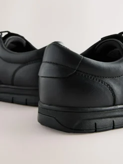 Next Black Standard Fit (F) Smart Leather Lace Up School Shoes^BOY School Shoes|Boys Shoes