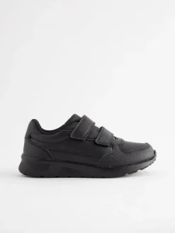 Best Next Black Standard Fit (F) Touch Fastening Leather School Shoes
