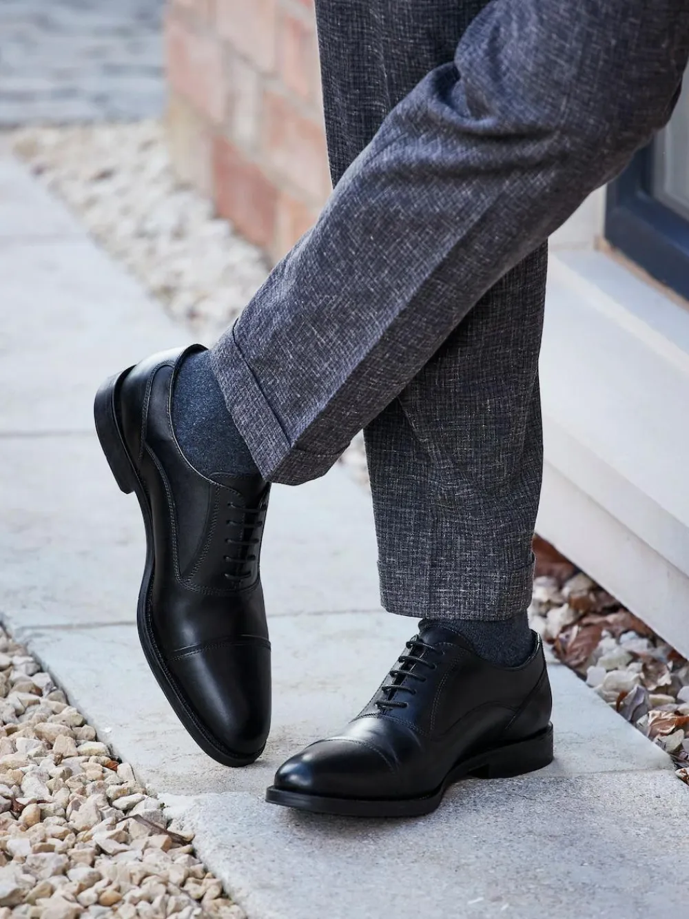 Next Black Standard Fit Leather Oxford Toecap Shoes^ Occasionwear|Shoes