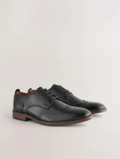 Next Standard Fit Leather Contrast Sole Brogue Shoes^ Shoes|Occasionwear