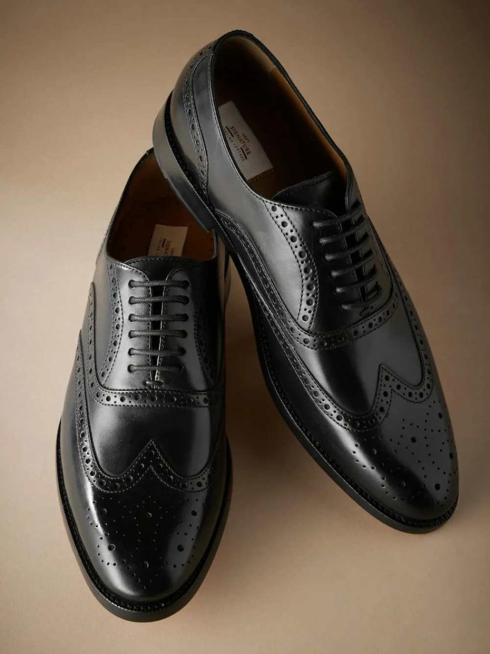 Next Standard Fit Signature Italian Leather Wingcap Brogue Shoes^ Shoes|Occasionwear