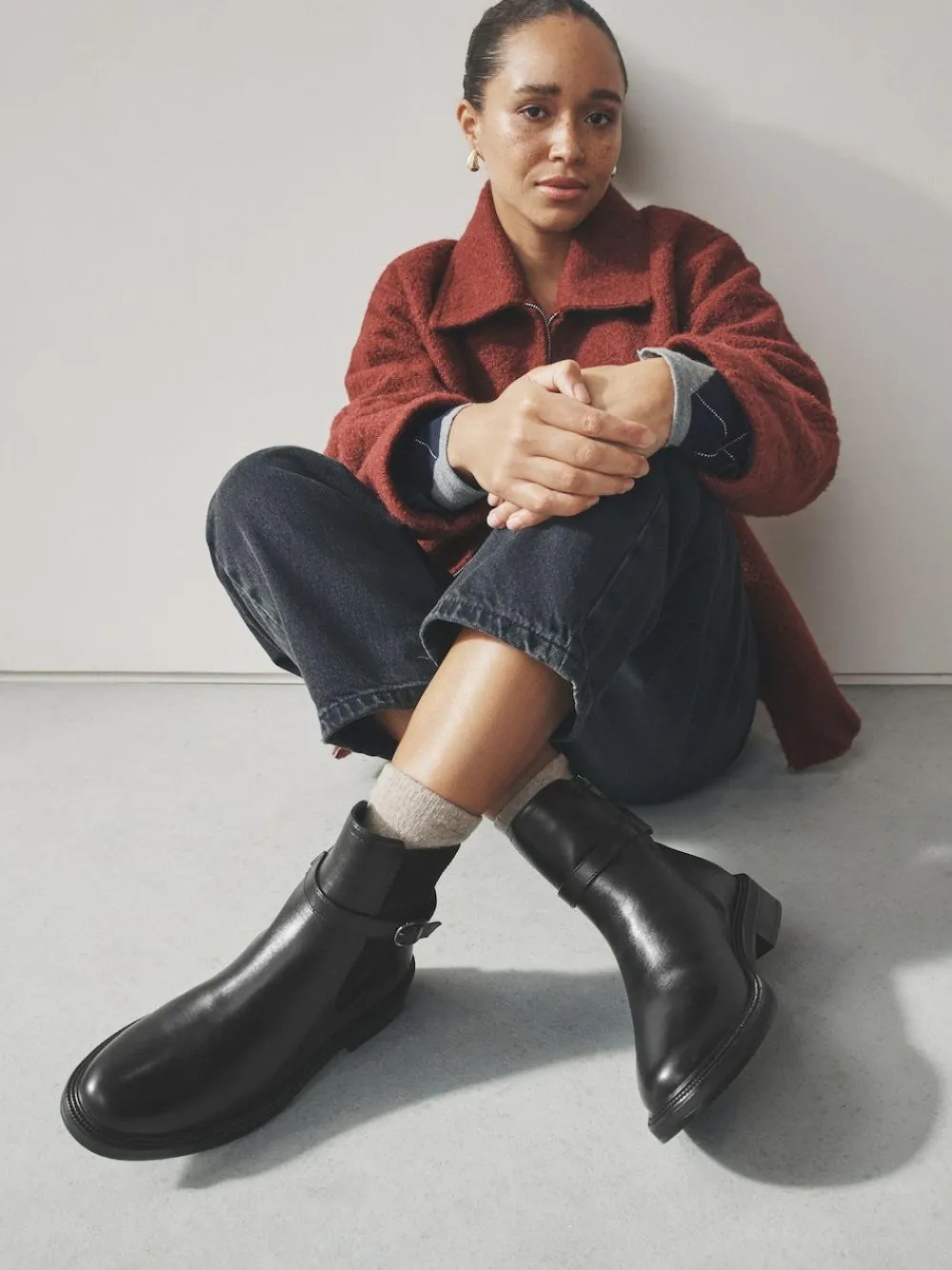 Clearance Next Standard/Wide Fit Buckled Chelsea Boots Black