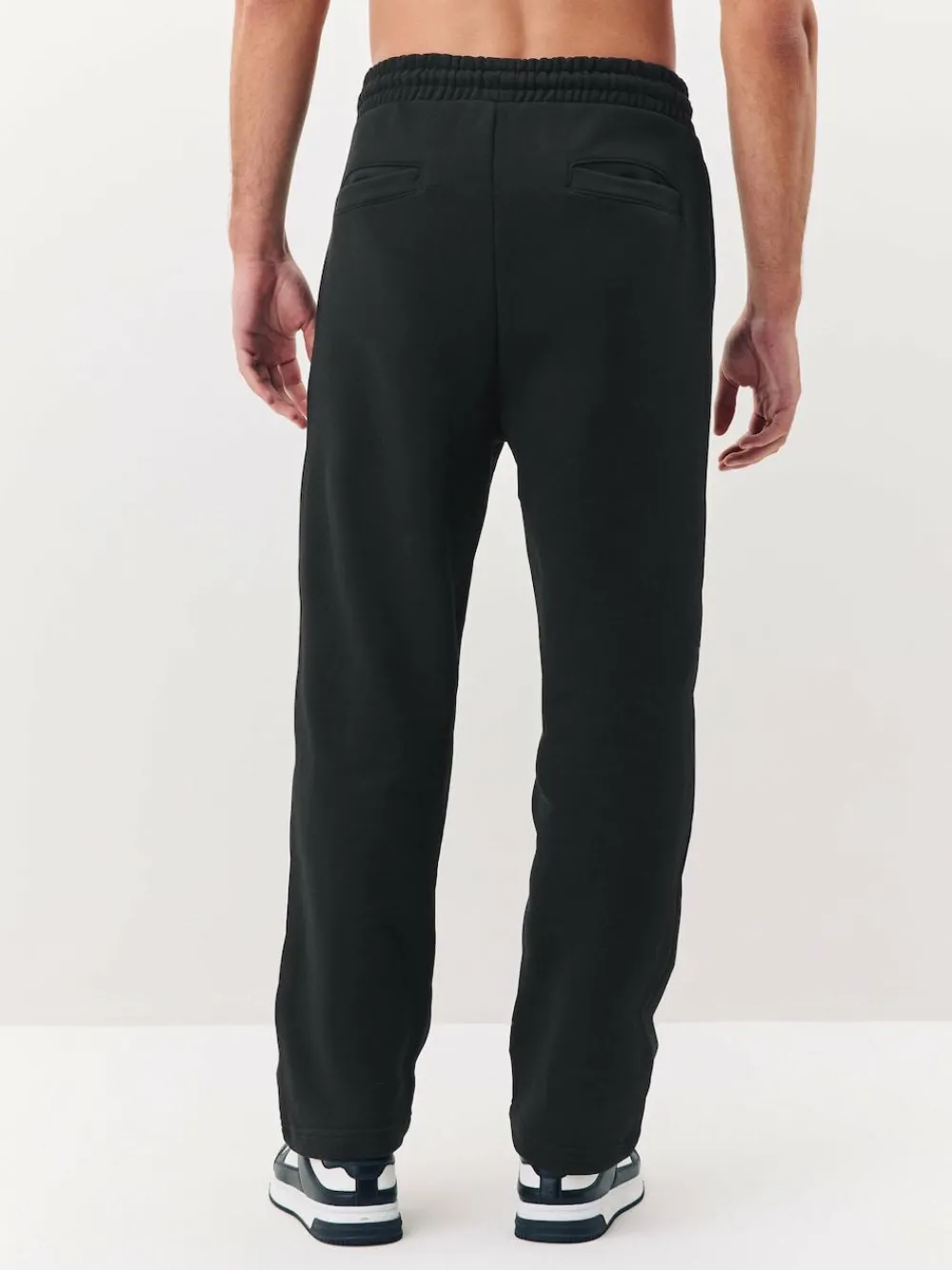 Next Black Straight Fit Relaxed Fit Brushback Heavyweight Joggers^ Joggers|Joggers
