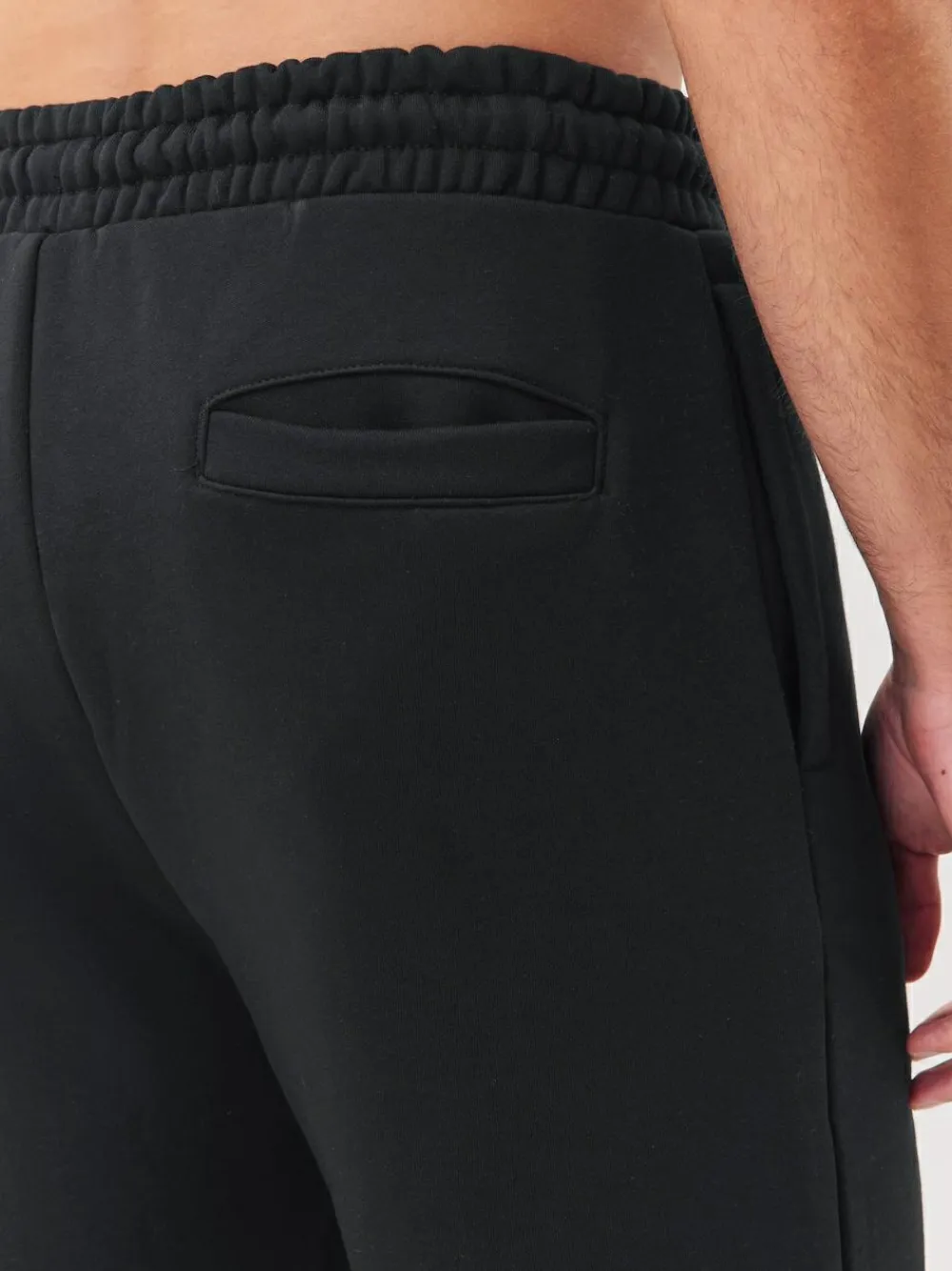 Next Black Straight Fit Relaxed Fit Brushback Heavyweight Joggers^ Joggers|Joggers