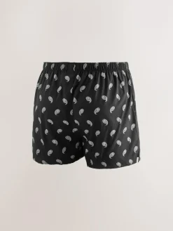 Clearance Next Black Stripe 4 pack Woven Pure Boxers