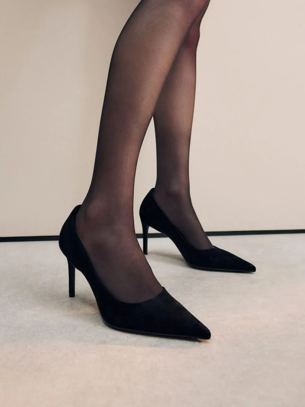 Next Extra Wide Fit Leather Mid Court Shoes^Women Heels