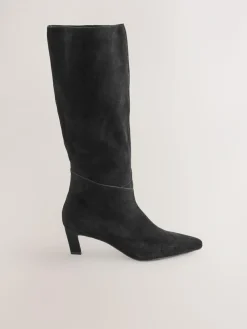 Next Forever Comfort® Knee High Chisel Toe Heeled Boots^Women Wide Fit & Extra Wide Fit