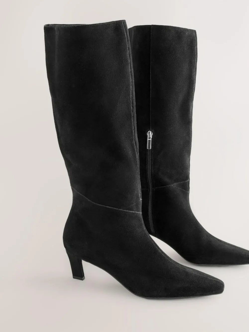 Next Forever Comfort® Knee High Chisel Toe Heeled Boots^Women Wide Fit & Extra Wide Fit