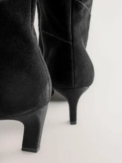 Next Forever Comfort® Knee High Chisel Toe Heeled Boots^Women Wide Fit & Extra Wide Fit