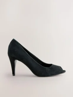 Next Premium Leather Peep Toe Heels^Women Heels