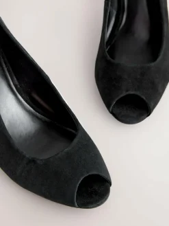 Next Premium Leather Peep Toe Heels^Women Heels