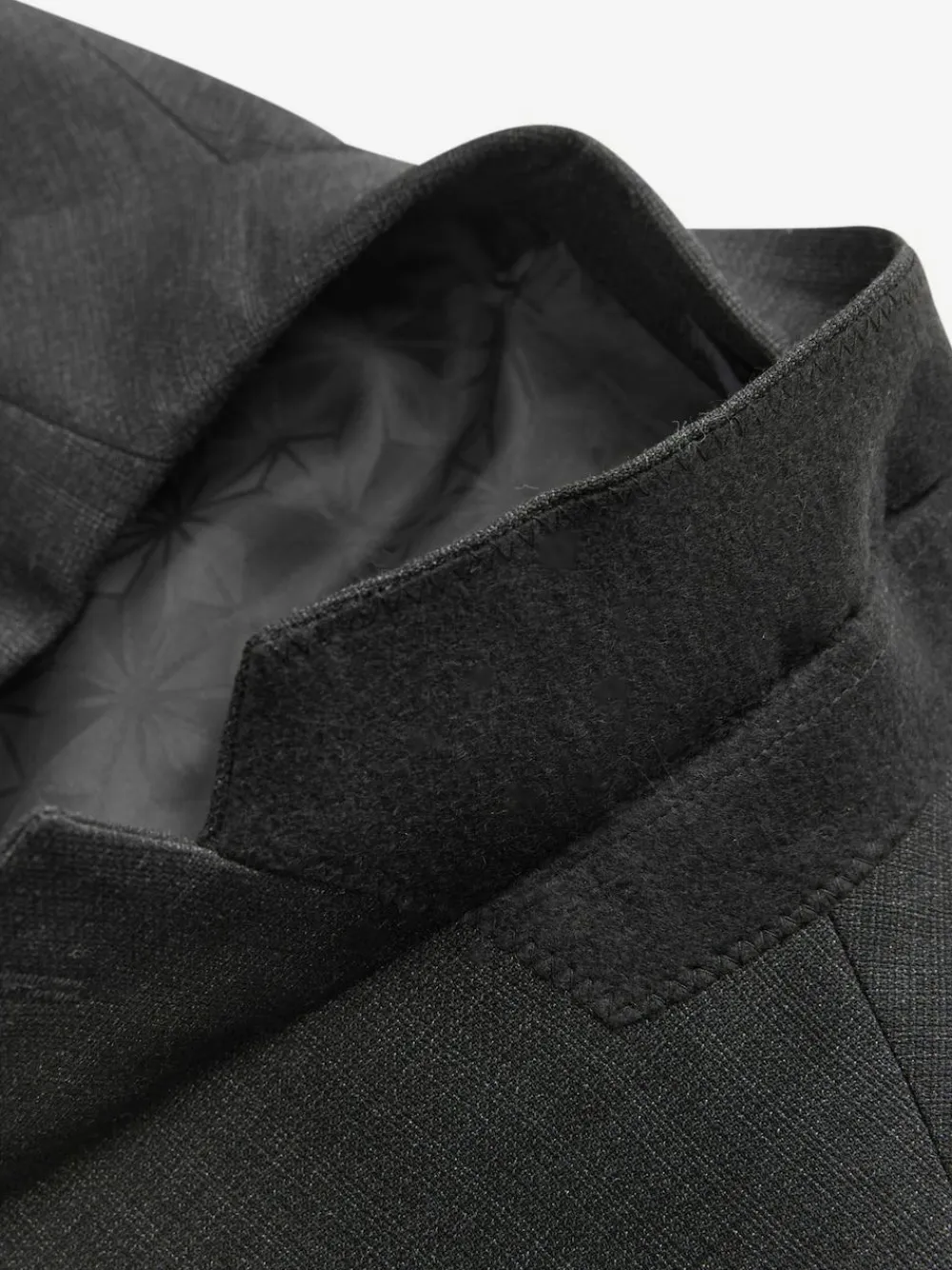 Discount Next Tailored Fit Textured Wool Blend Suit Jacket Black