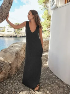Next Textured Jersey Slip Dress^Women Midi Dresses|Dresses