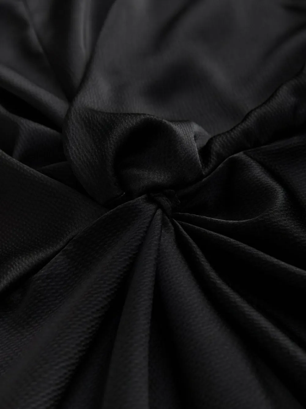 Clearance Next Textured Satin Short Sleeve Twist Front Midi Dress Black