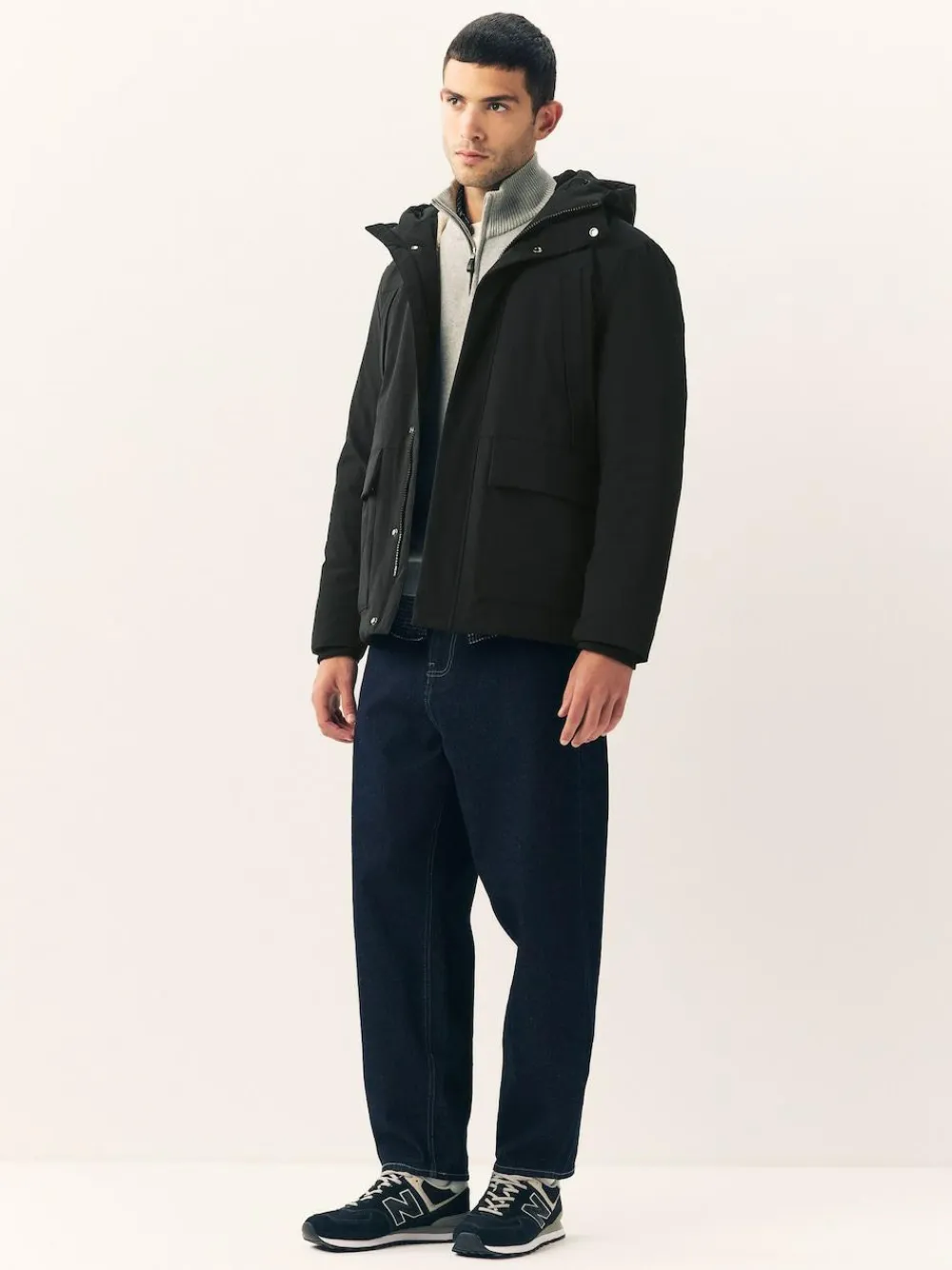 Next ThermoGen Parka Jacket with Borg Lining Black
