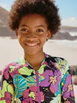Outlet Next Black Tropical One Piece Short Swimsuit (3-16yrs)