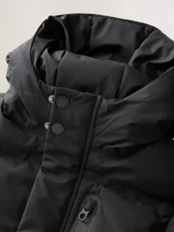 Discount Next Waterproof Long Line Fleece Lined Puffer Coat (3-17yrs) Black