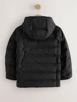 New Next Waterproof Midweight Hooded Jacket (3-17yrs) Black
