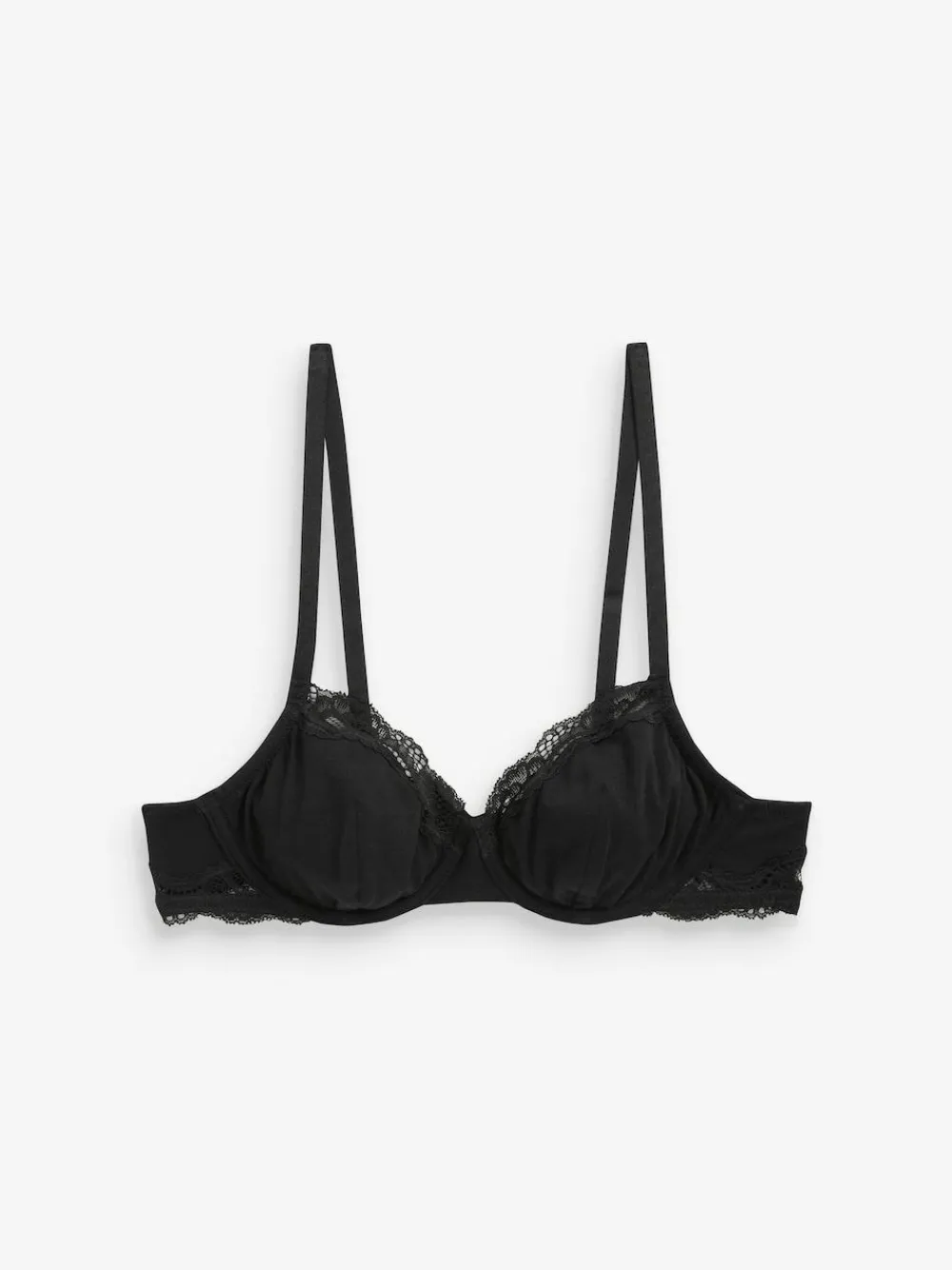 Next Black/ White/Pastel Rose Nude Non Pad Balcony Cotton Blend Ultimate Comfort Bras 3 Pack^Women Bras