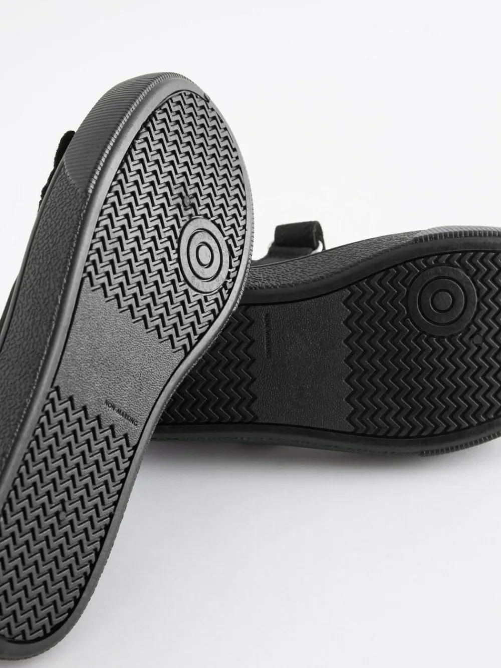 Next Black Wide Fit (G) Butterfly Embroidered School Plimsoll Shoes^ Shoes