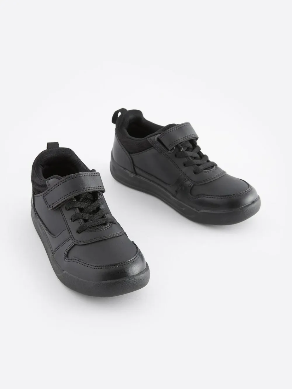Next Black Wide Fit (G) Elastic Lace School Trainers^BOY School Shoes|Boys Shoes