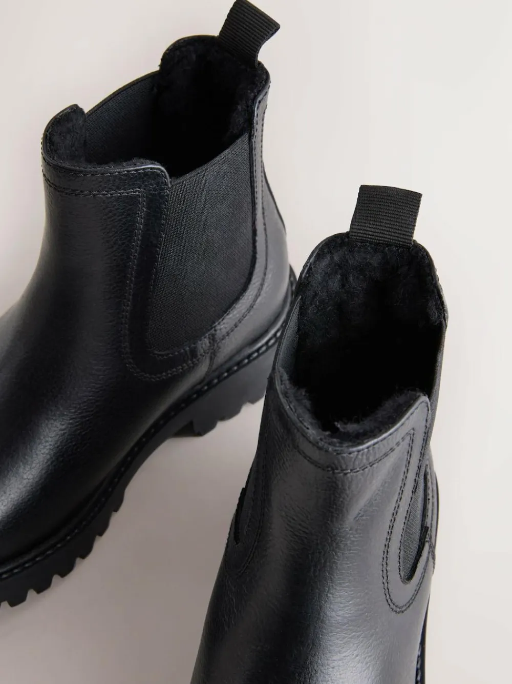 Next Wide Fit (G) Leather Warm Lined Chelsea Boots^BOY School Shoes|Boys Shoes