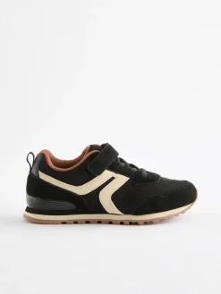 New Next Wide Fit (G) One Strap Elastic Lace Trainers Black