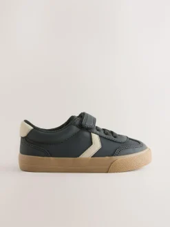 Outlet Next Wide Fit (G) Touch Fastening Elastic Lace Trainers Black