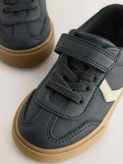 Outlet Next Wide Fit (G) Touch Fastening Elastic Lace Trainers Black