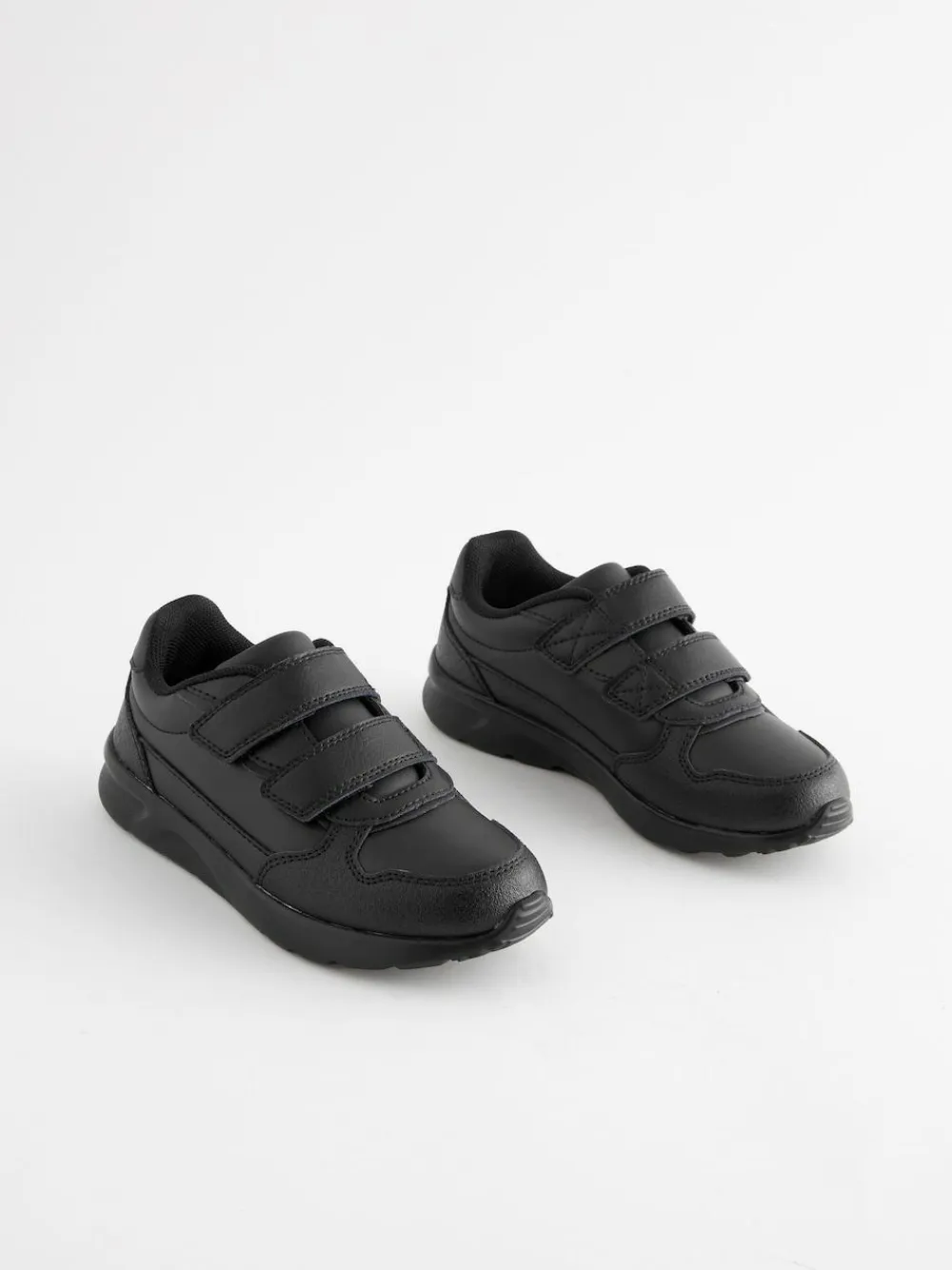 Hot Next Black Wide Fit (G) Touch Fastening Leather School Shoes