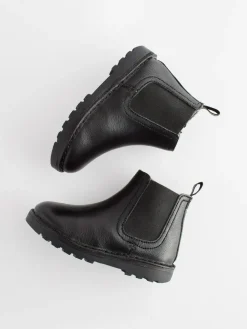 Best Next Wide Fit (G) Warm Lined Leather Chelsea Boots Black