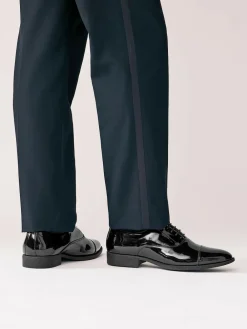 Next Black Wide Fit Patent Oxford Toe Cap Shoes^ Shoes