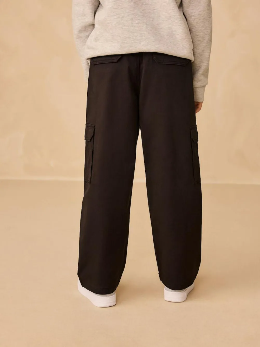 Outlet Next Wide Fit Woven Cargo Trousers (3-16yrs) Black