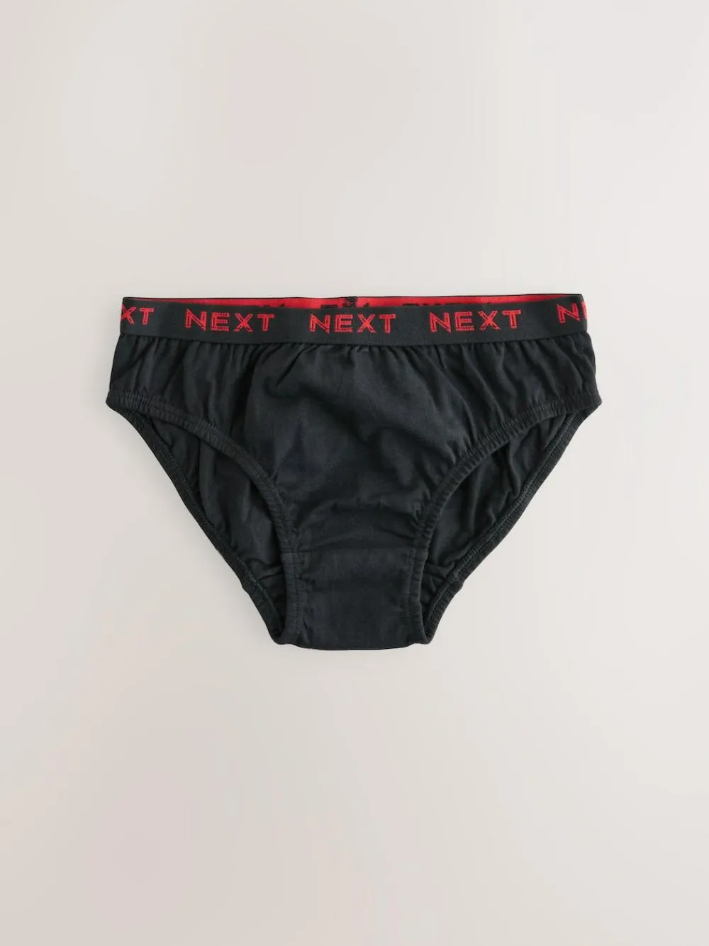 Sale Next 100% Cotton Briefs 5 Pack (1.5-16yrs) Black with Bright Jacquard Waistband