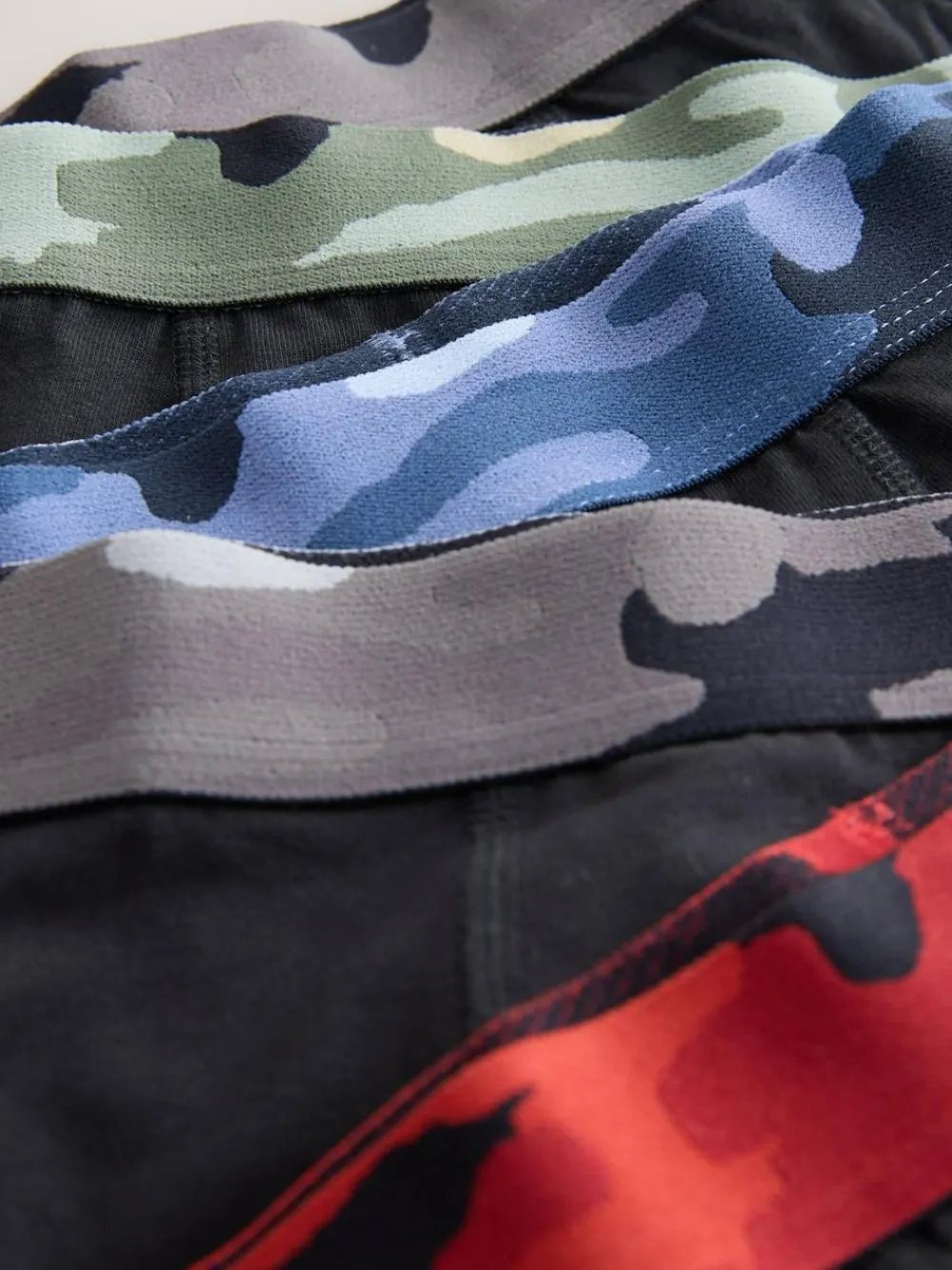 Hot Next Boxers 5 Pack (2-16yrs) Black with Camo Waistband