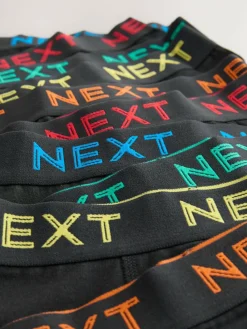 Online Next Black with colour waistband Trunks 5 Pack (1.5-16yrs)