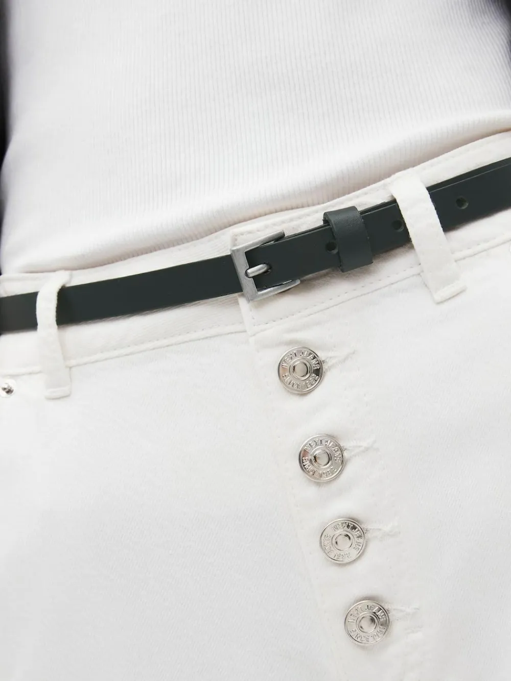 Outlet Next Black with Silver Skinny Leather Belt
