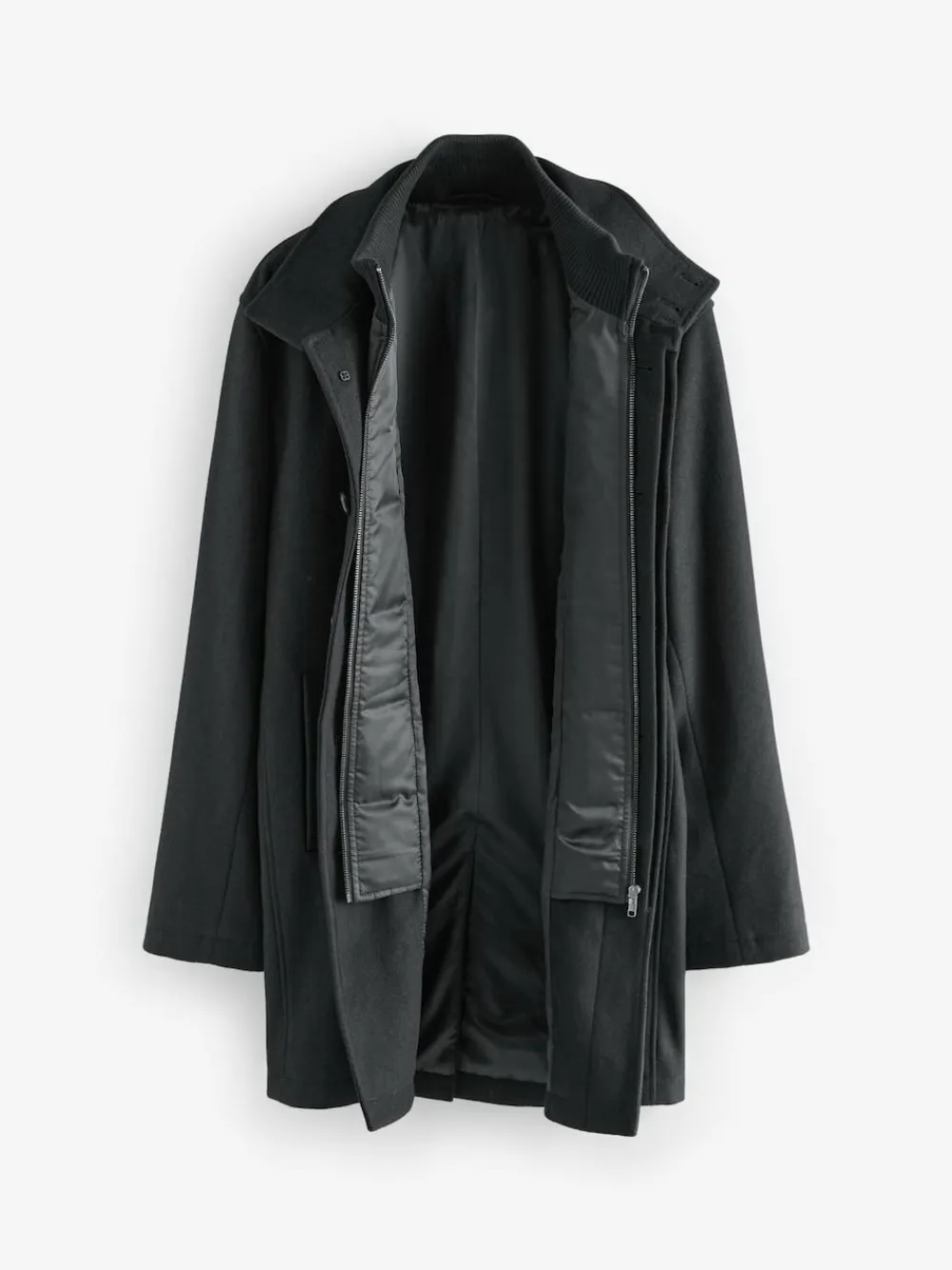 Next Wool Blend Mock Gilet Herringbone Padded Coat^ Coats & Jackets|Coats & Jackets